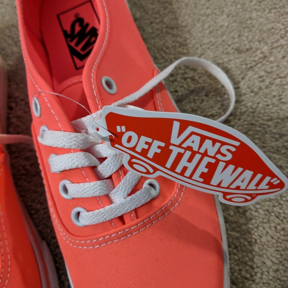 Neon coral Vans